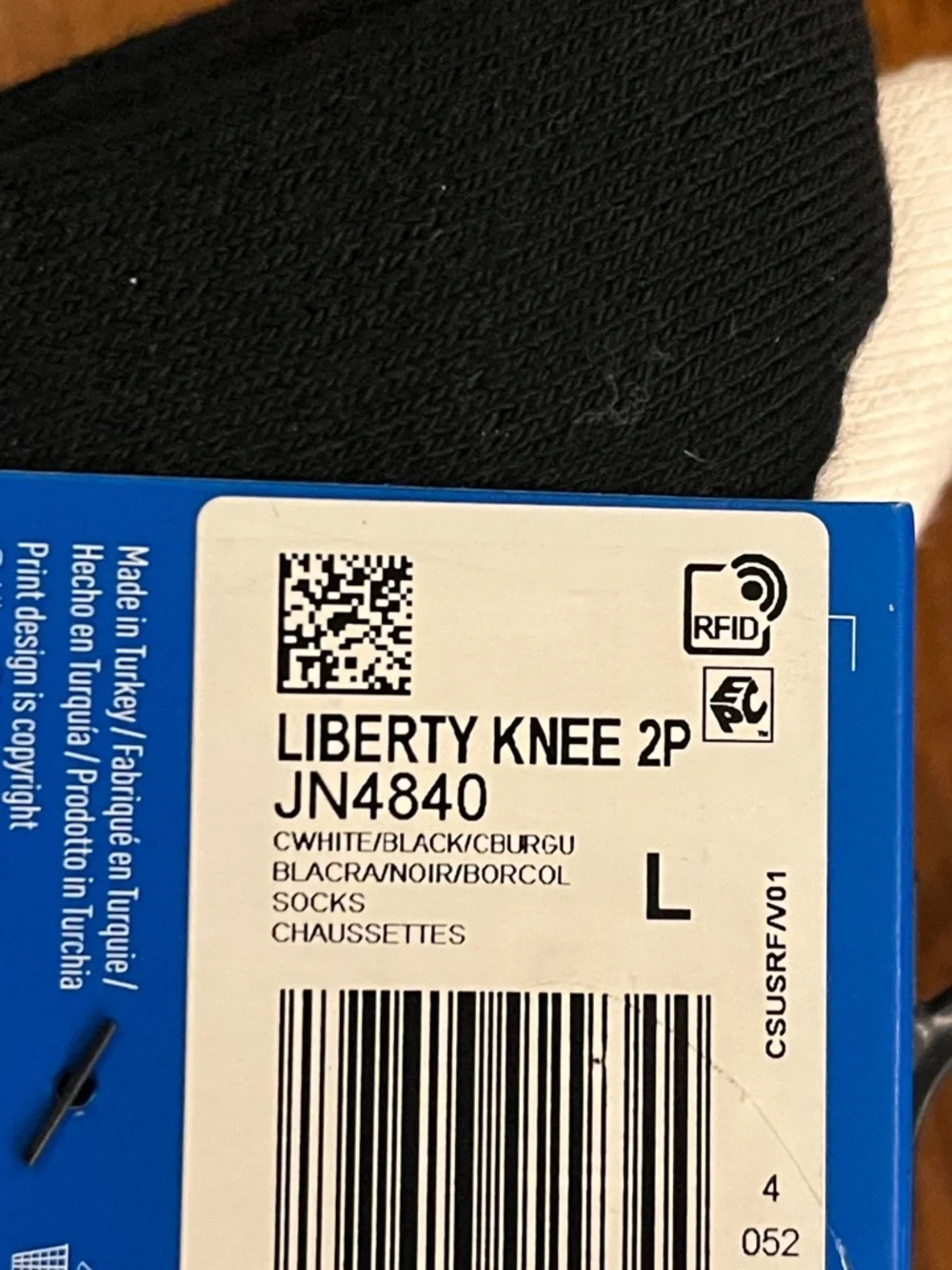 Adidas x Liberty of London Knee Socks X 2 Pair black white new Women’s